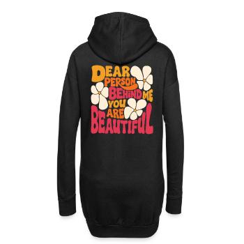 Liebe Person hinter mir. Du bist schön (pink 2) - Hoodie-Kleid - Schwarz - Hinten
