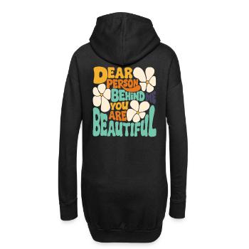 Chère personne derrière moi. Tu es belle. (bleu 1) - Sweat-shirt à capuche long Femme - noir - Dos