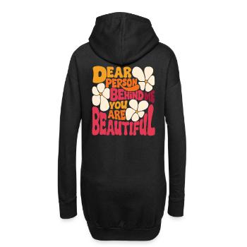 Liebe Person hinter mir. Du bist schön (pink 1) - Hoodie-Kleid - Schwarz - Hinten