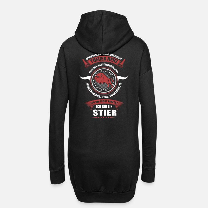 Stier Sternzeichen Horoskop Geschenk - Hoodie-Kleid - Schwarz