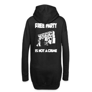 PARTIE LIBRE EST PAS UN CRIME - Sweat-shirt à capuche long Femme - noir - Dos