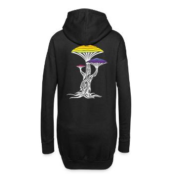 magic mushrooms - Hoodie-Kleid - Schwarz - Hinten