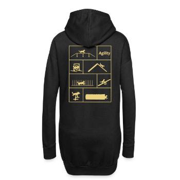 Agility Stationen Vektor - Hoodie-Kleid - Schwarz - Hinten