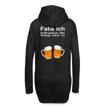 Falls ich betrunken bin bringt mich zu DEIN NAME - Hoodie-Kleid - Schwarz - Hinten