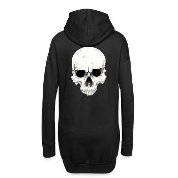 crâne crâne - Sweat-shirt à capuche long Femme - noir - Dos