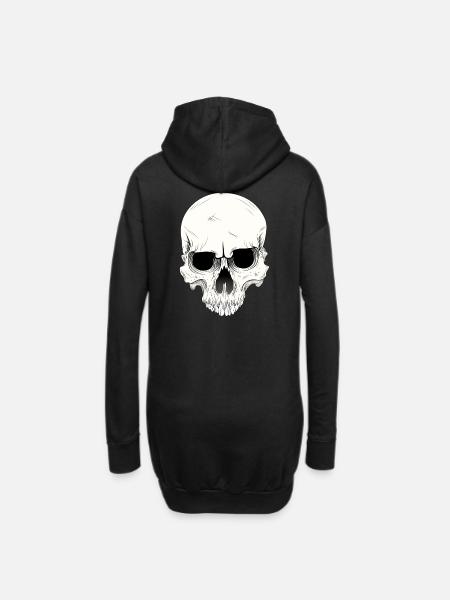 skull skull - Hoodie Dress - black