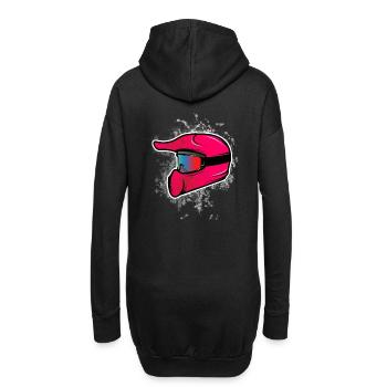 Motocross Helm Pink - Hoodie-Kleid - Schwarz - Hinten