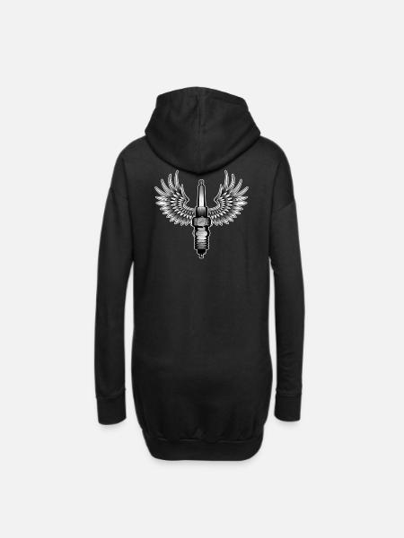 Biker motorcycle spark plug - Hoodie Dress - black