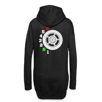 changement de vitesse moto - Sweat-shirt à capuche long Femme - noir - Dos