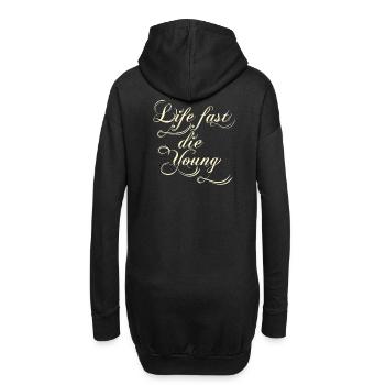 life fast die young - Hoodie-Kleid - Schwarz - Hinten