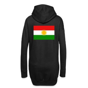 Retour du drapeau kurde - Sweat-shirt à capuche long Femme - noir - Dos