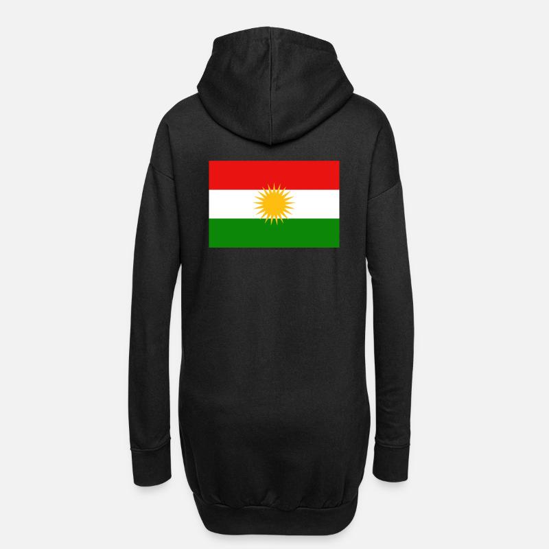 Kurdisk flag tilbage - Hoodie-kjole - sort