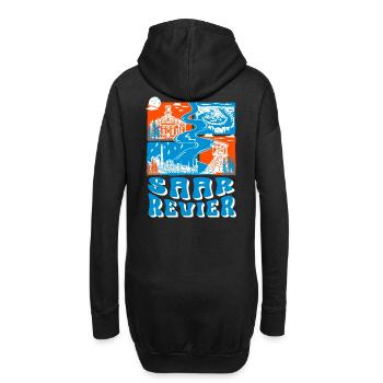 Sarre. Chemise Saarland – Saar Revier Design - Sweat-shirt à capuche long Femme - noir - Dos