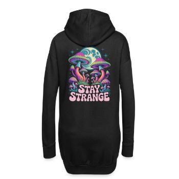 Stay Strange Mushroom Art - Hoodie-Kleid - Schwarz - Hinten