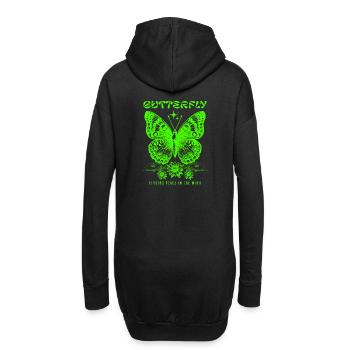 Papillon trouvant la paix dans le vent - Sweat-shirt à capuche long Femme - noir - Dos