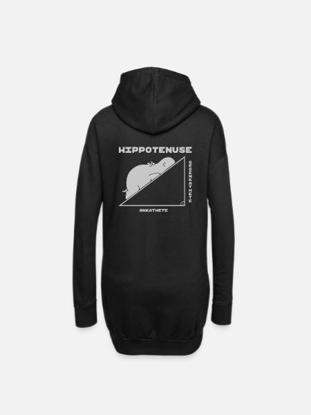Hippotenuse (Flusspferd-Und-Pythagoras-Edition) - Hoodie-Kleid - Schwarz