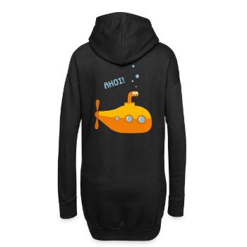 Unterwasser Comic U-Boot - Hoodie-Kleid - Schwarz - Hinten