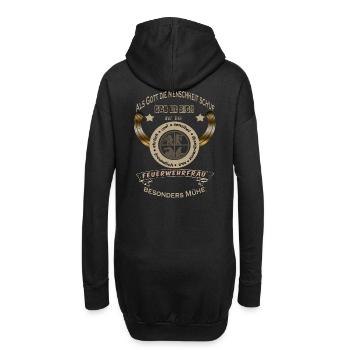 Als Gott die Menschheit - Hoodie-Kleid - Schwarz - Hinten