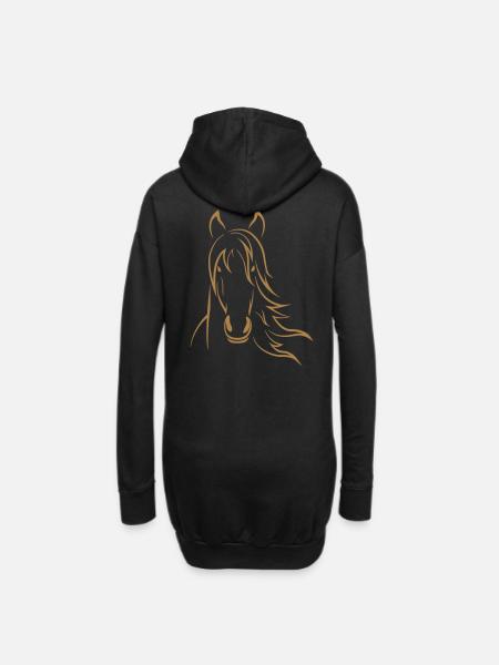 Horse - Hoodie-Kleid - Schwarz