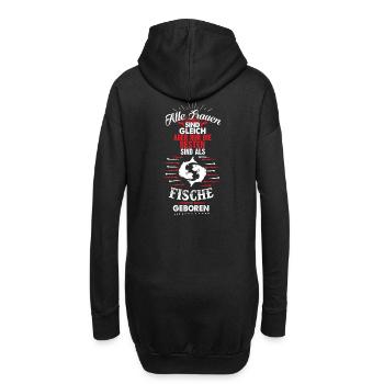 Fische Sternzeichen - Hoodie-Kleid - Schwarz - Hinten