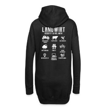 Landwirt - Hoodie-Kleid - Schwarz - Hinten