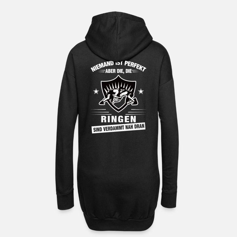 Niemand ist perfekt - Ringen - Hoodie-Kleid - Schwarz