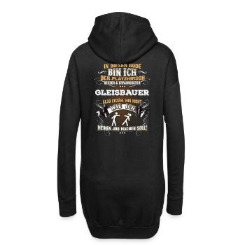 Edles Berufe-Shirt für den Gleisbauer - Hoodie-Kleid - Schwarz - Hinten