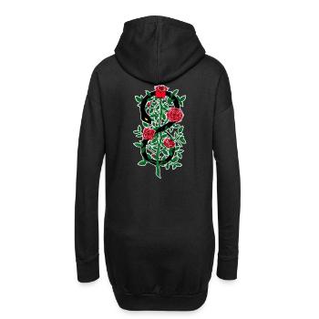 Dornen und Gift - Hoodie-Kleid - Schwarz - Hinten