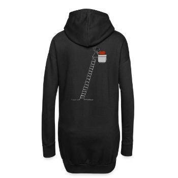 Mädchen Brusttasche Hemdtasche Leiter Herz - Hoodie-Kleid - Schwarz - Hinten