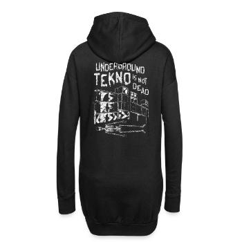 Underground tekno is not dead - Hoodie-Kleid - Schwarz - Hinten
