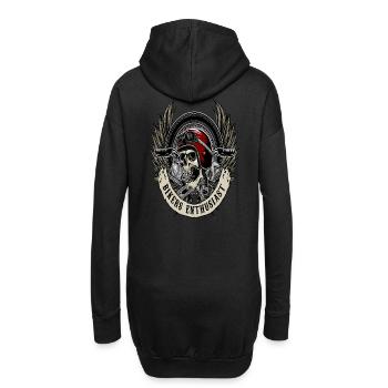 Schädel Biker Shirt Skull Biker - Hoodie-Kleid - Schwarz - Hinten