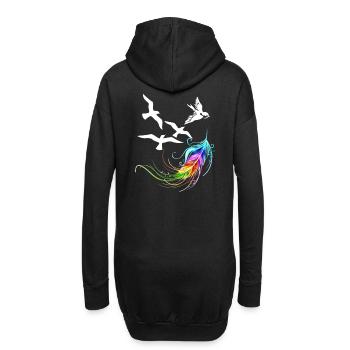 Feder - Hoodie-Kleid - Schwarz - Hinten