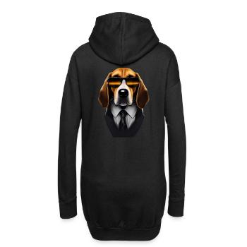 Beagle Hund mit Sonnenbrille Anzug und Krawatte - Hoodie-Kleid - Schwarz - Hinten