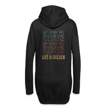 Das Leben ist Golden Retriever Retro - Hoodie-Kleid - Schwarz - Hinten