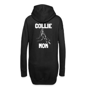 Border collie maman maman maman patte - Sweat-shirt à capuche long Femme - noir - Dos