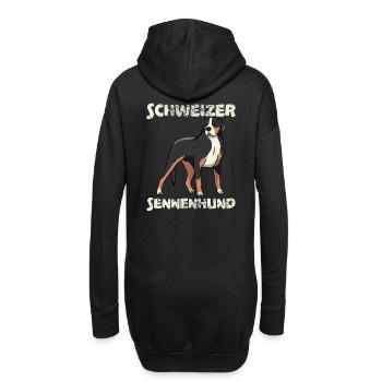 Sennenhund suisse Vintage Retro Tête de chien - Sweat-shirt à capuche long Femme - noir - Dos