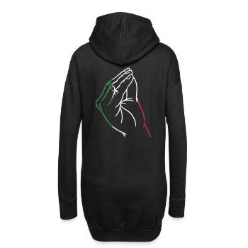 Italien Italienisches Herz Flagge Hand Geste Stolz - Hoodie-Kleid - Schwarz - Hinten