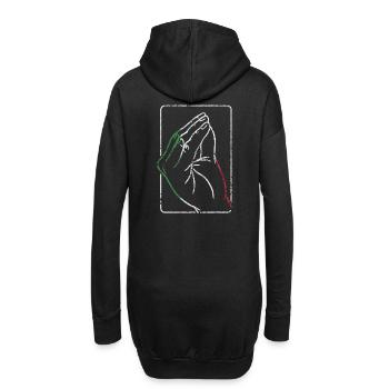 Italien Italienisches Herz Flagge Hand Geste Stolz - Hoodie-Kleid - Schwarz - Hinten