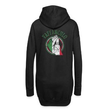 Lustige italienische Italien Vaffanculo Hand Geste - Hoodie-Kleid - Schwarz - Hinten