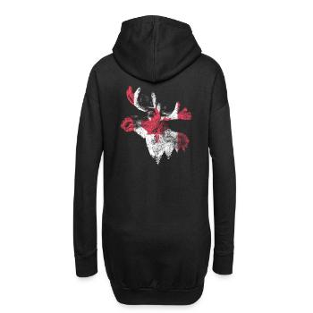 Canada Alaska Moose Flag Funny Vacation - Hoodie-Kleid - Schwarz - Hinten