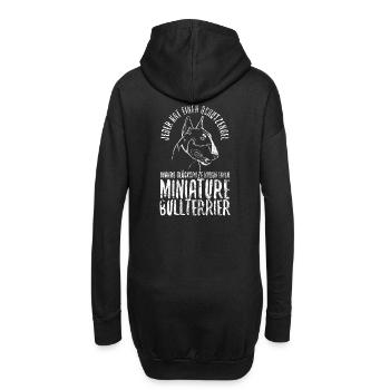 Miniatur Bullterrier Schutzengel Wachhund - Hoodie-Kleid - Schwarz - Hinten