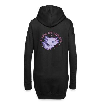Lustiges Axolotl Love - Hoodie-Kleid - Schwarz - Hinten