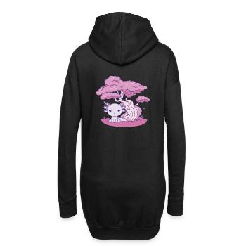 Drôle d’axolotl - Sweat-shirt à capuche long Femme - noir - Dos