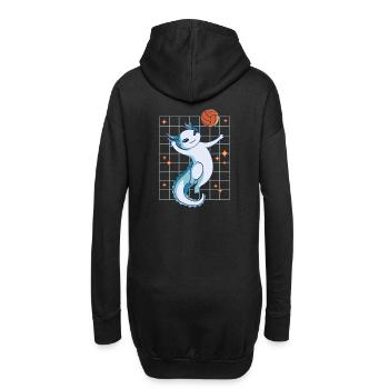Lustiges Axolotl Basketball - Hoodie-Kleid - Schwarz - Hinten