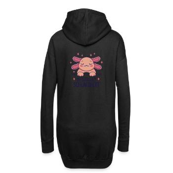 Lustiges Axolotl Schlafen - Hoodie-Kleid - Schwarz - Hinten