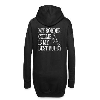 Exklusives Design für Border-Collie-Enthusiasten - Hoodie-Kleid - Schwarz - Hinten