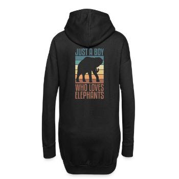 Éléphant Animal amour rétro Design - Sweat-shirt à capuche long Femme - noir - Dos