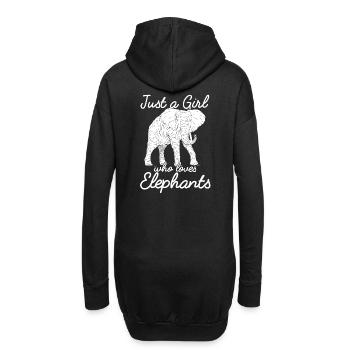 Elefant Spirit Tier Vintage Design - Hoodie-Kleid - Schwarz - Hinten