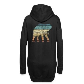 Elefant Spirit Tier Retro Liebe Vintage Design - Hoodie-Kleid - Schwarz - Hinten