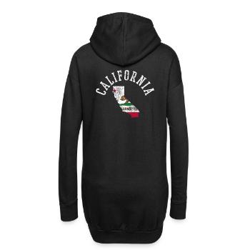 Lebendiges California Usa Flaggen Patriot Design - Hoodie-Kleid - Schwarz - Hinten